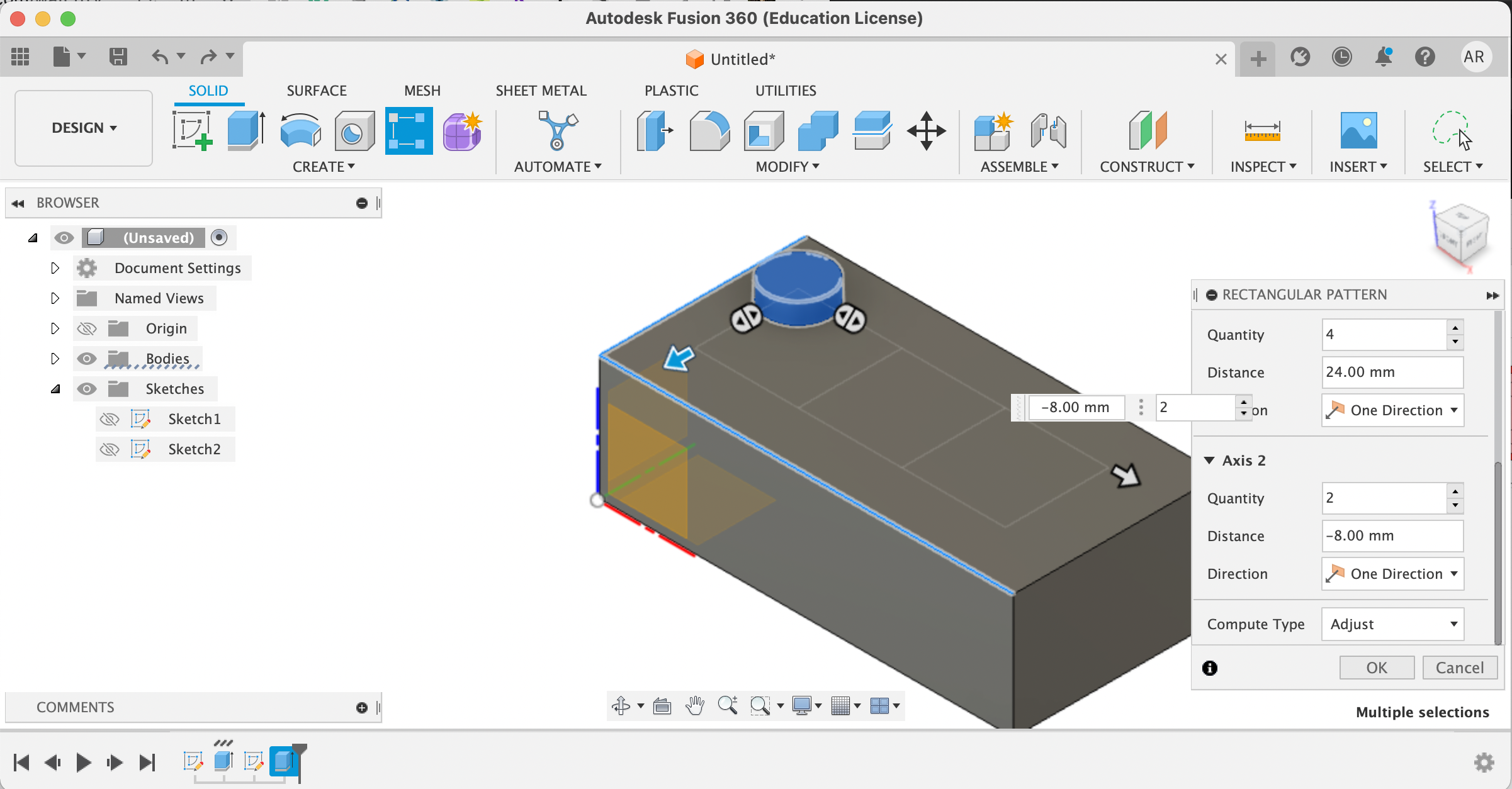Fusion 360 sketch
